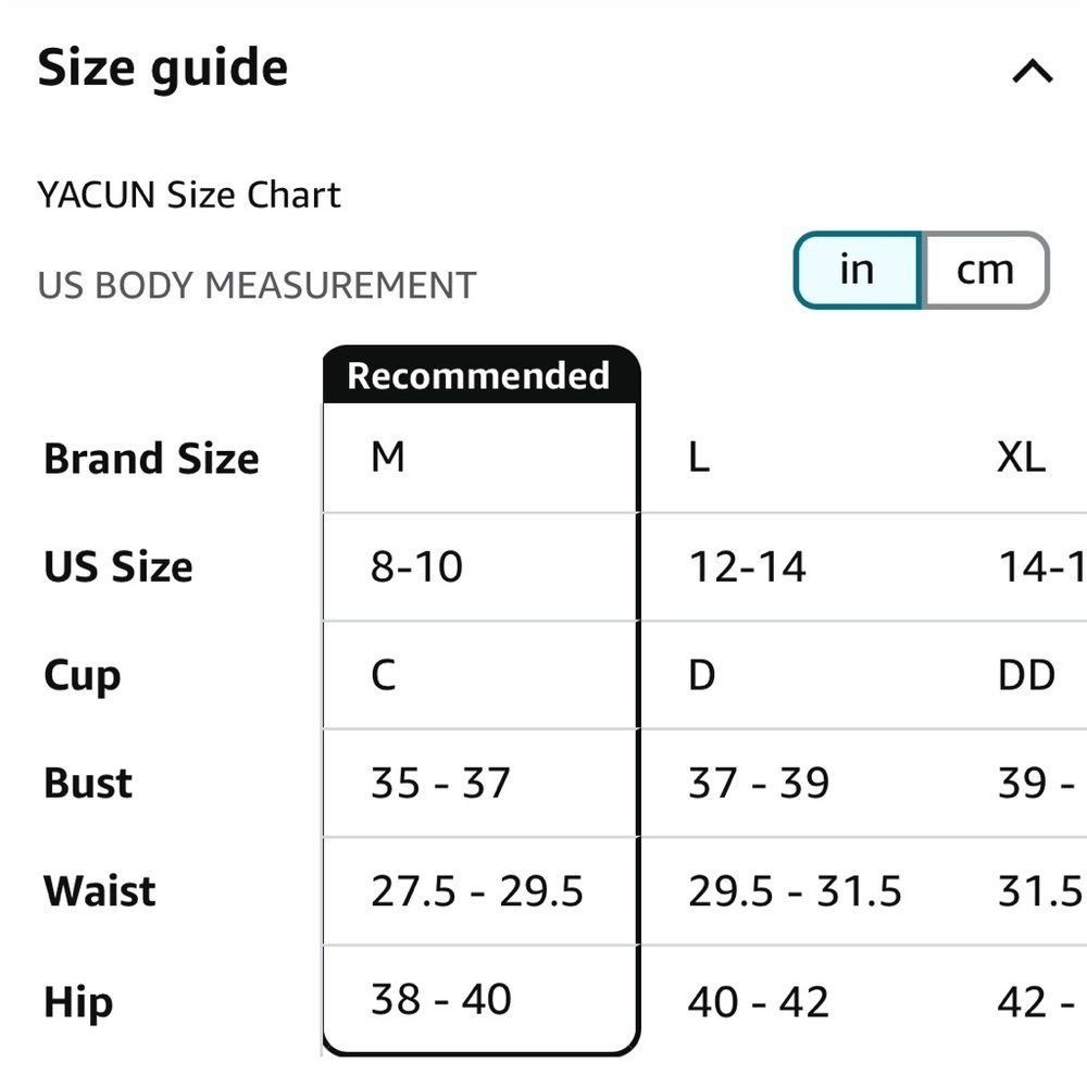 YACUN Women's High Waisted Bikini Swimsuit Two Piece Strapless Bandeau Size M - Picture 9 of 9